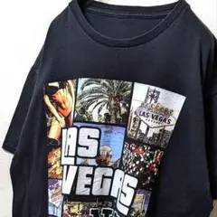 ラスベガスネバダ デカロゴ Tシャツ ブラック 黒 古着