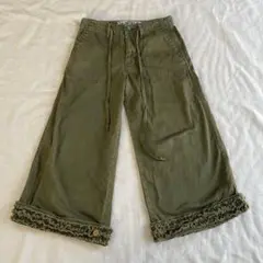 ムチャチャ　フリル付き裾オリーブワークパンツ　サイズ1
