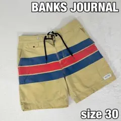 【バンクスジャーナル】短パン　ベージュ　ボーダー　サーフブランド　正規品　メンズ