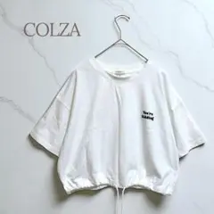★コルザ★カットソー Tシャツ ショート丈 ウエスト絞り スポーティ カジュアル