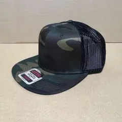 OTTOメッシュキャップ☆ツートンカモブラック黒☆コットンツイルフラットバイザー