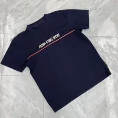 ALPHA CUBIC SPORT Tシャツ ネイビー パイピング 半袖 L