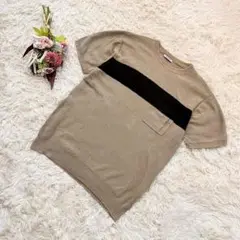 『BAYFLOW』ベイフロー　サマーニット　半袖Tシャツ　薄手　ボーダー（M）