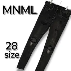 【ヴィンテージ】MNML ミニマル ダメージ デニム ブラック【XS〜S相当】