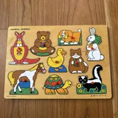 廃盤希少　Ed.Inter animal pazzle 木製 知育玩具