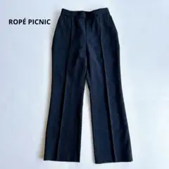 ロペピクニック　センタープレススラックス　ストレートパンツ　ストレッチ　黒　38