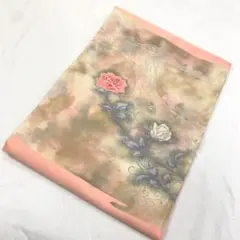 〔6056〕着物 名古屋帯 名古屋仕立て 薄ピンク×シルバー