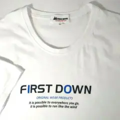 FIRST DOWN ファーストダウン Tシャツ 白 LL ロゴプリント