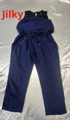 C111 美品　Jilky オールインワン　紺　ノースリーブ　日本製　サロペット