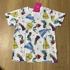 新品　ディズニープリンセス　総柄Tシャツ