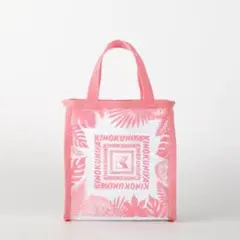 紀ノ国屋　モンステラ柄　ミニクリアトート　ピンク