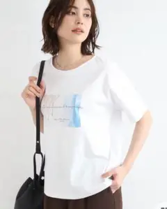 【INDIVI インディヴィ】 【洗える／コットン100％】フォトTシャツ