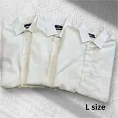 【3枚セット】PERSON'S ホワイト 長袖シャツ Lサイズ　数回使用