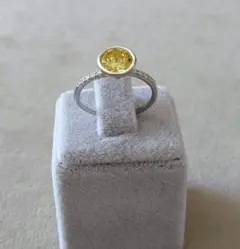 トルコ製 カナリートルマリン(人工) リング925silver