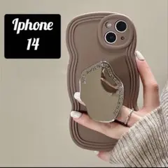 【特価☆早い者勝ち❗️iPhone 14 ケース ウェーブ ミラー グリップ付】