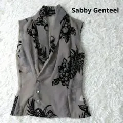 Sabby Genteel　花柄シアーシャツ　ノースリーブ　日本製　シースルー