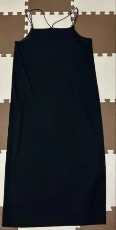 リブ編み 黒 タイトスカート