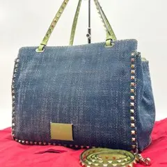 極美品 VALENTINO ガラヴァーニ ロックスタッズ 2wayハンドバッグ