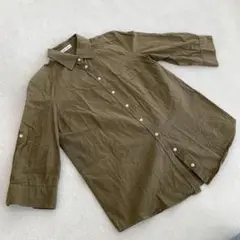 a.v.v standard シャツ 七分袖 コットン カーキ 38サイズ