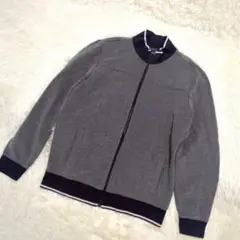 バナナリパブリック ブルゾン(L)ジップアップ ネイビー ハイネック リブ 薄手