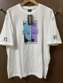 EVANGELION Tシャツ Lサイズ ホワイト シンジ・カヲルデザイン