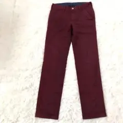 ニコルセレクション　カラーパンツ　チノパン　綿混　ストレッチ　ボルドー　ズボンS