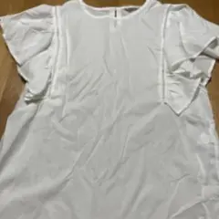 techichi フリル袖 ホワイトシャツ 半袖