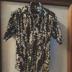 和柄シャツ　ABX 半袖　花柄　Lサイズ　アロハシャツ　かりゆし好きな方も