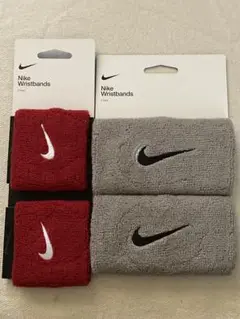 Nike リストバンド 2パックセット　レッド グレー　ナイキ　熱闘甲子園