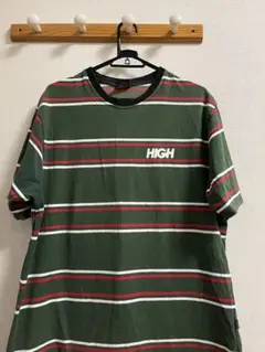 HIGH ボーダー Tシャツ Mサイズ グリーン