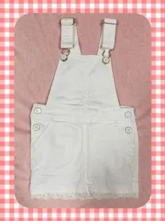 サロペット　ホワイト　 デニム キッズ