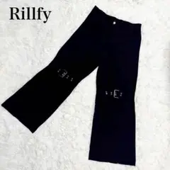 リルフィー　デザインワイドパンツ　ブラック　XLサイズ