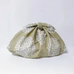 あずま袋＊小さめ・マチ付き〈サークルベージュ〉かごバッグインナー ハンドメイド