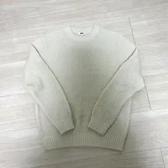 UNIQLO ユニクロ　ミドルゲージワッフルクルーネックセーターM