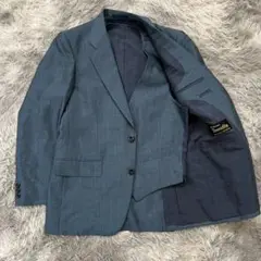 レア❗シルク混❗ダークブルー ビジネスジャケット ベストセット
