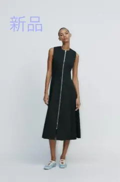 新品タグ付8600円！ZARA ザラ＊ピンストライプワンピース　S