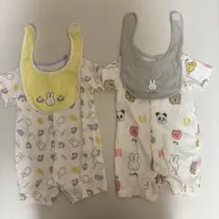 ミッフィー柄ロンパース&スタイ 2着セット(60〜70cm)