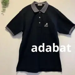【adabat】　アダバット　ポロシャツ　刺繍　ブラック