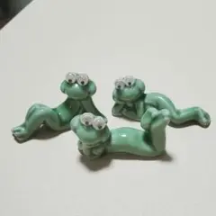 カエル置物 3体セット 陶器製
