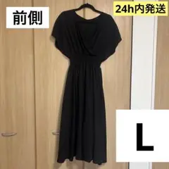 ウエストシャーリング ロングワンピース（ブラック）