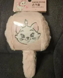 ディズニー　おしゃれキャットマリーふわふわ 手鏡 12.5×20cm