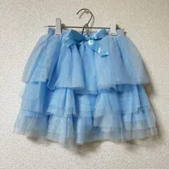 美品　スカート　120cm 水色　レース　プリンセス