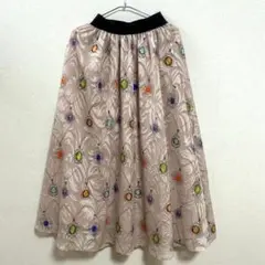ラ・イマージュ laIMAGE ジュエリー柄ロング丈フレアスカート
