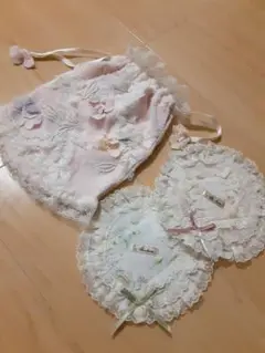 ヒスクローネ 巾着 アキアカネ コースター2枚 3点セット