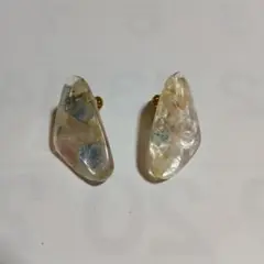 シェルクリアプレートイヤリング