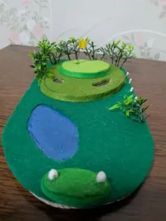 ハンドメイド、ゴルフコース、ショートホールフィギュア