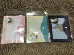 セリア モフサンド ボタン付きA5クリアファイル 3点