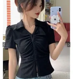 ❣️値下げ❣️GRL スキッパーシャーリングトップス［ac2553］