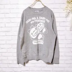 【美品】PANDARI-NA 長袖トレーナー ビックプリント グレー M
