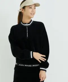 JUN AND ROPE コーデュロイ ハーフジップセーター